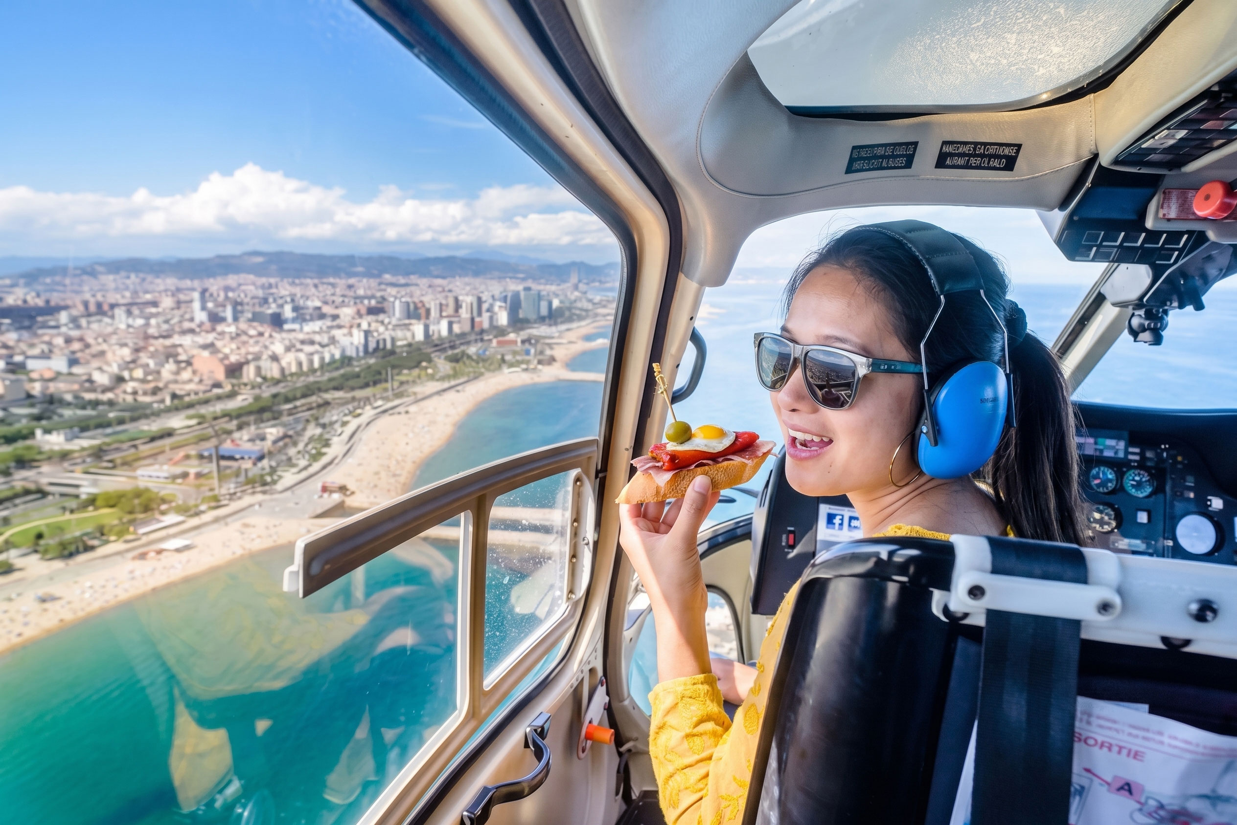 Bus Nàutic con degustación de tapas y paseo en helicóptero